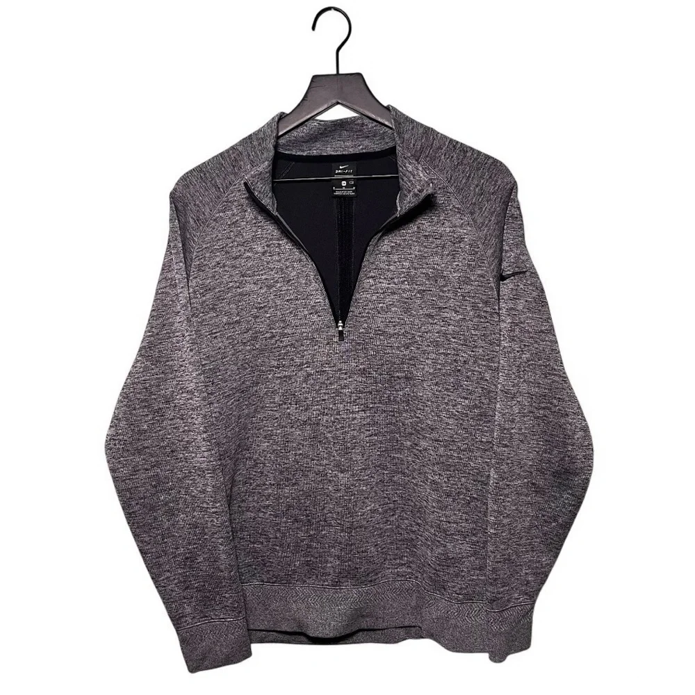 Nike Dri Fit Men's Gray Quarter-Zip Sweater M - Picture 3 of 7